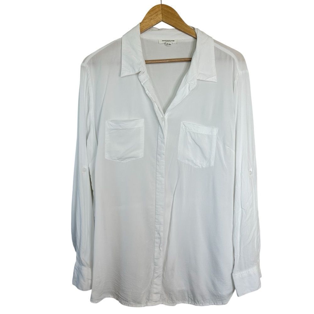 Beachlunchlounge white button up shirt with split back detail size xlarge